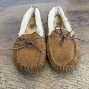 UGG Australia Kids Moccasin Slippers Brown Suede Size 5